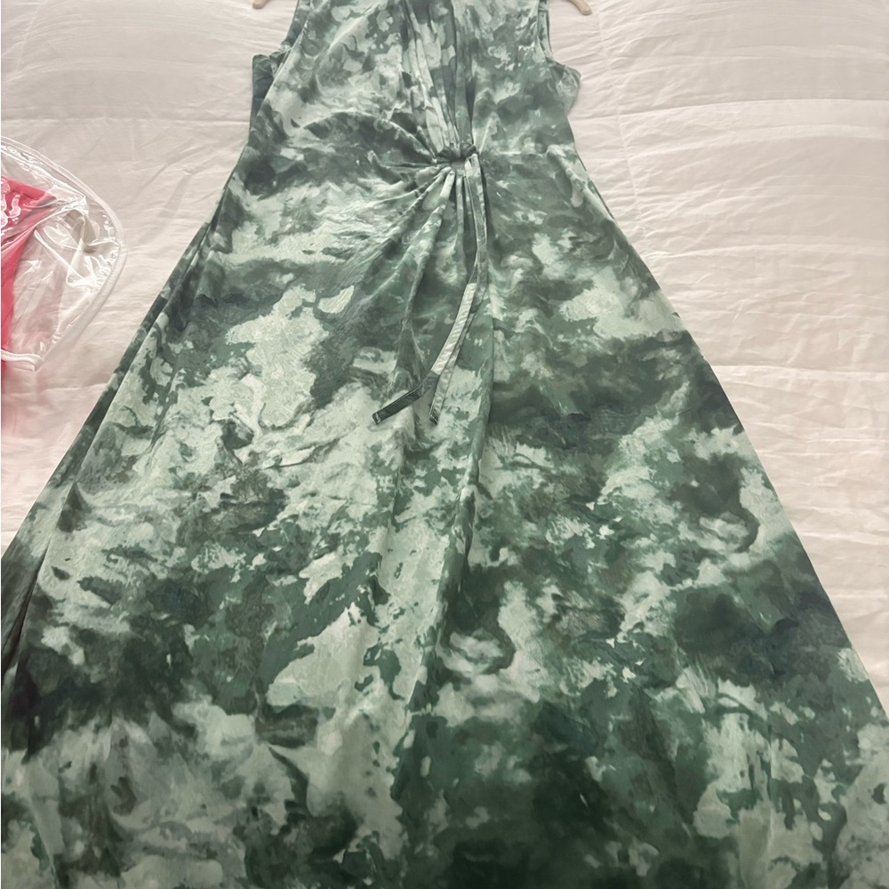 Calvin Klein Tie-Dye Maxi Dress in Green